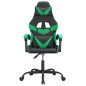 Cadeira gaming couro artificial preto e verde