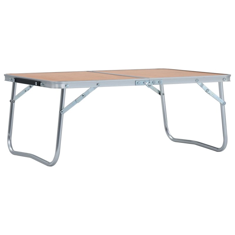 Mesa de campismo dobrável 60x40 cm alumínio castanho-Mobiliário para campismo-Home Retail