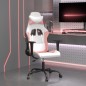 Cadeira gaming couro artificial branco e rosa