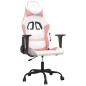 Cadeira gaming couro artificial branco e rosa