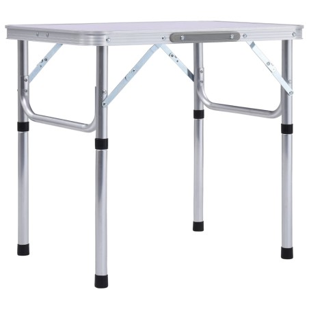 Mesa de campismo dobrável 60x45 cm alumínio branco