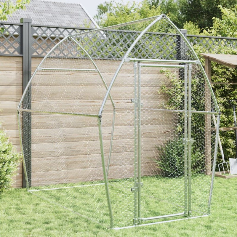 Galinheiro 200x105x182 cm aço galvanizado prateado-Casotas e gaiolas para animais pequenos-Home Retail