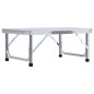 Mesa de campismo dobrável 60x45 cm alumínio branco