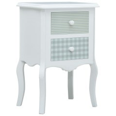 Mesa de cabeceira 43x32x65 cm MDF branco e cinzento