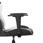 Cadeira gaming couro artificial preto e branco