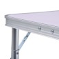 Mesa de campismo dobrável 60x45 cm alumínio branco