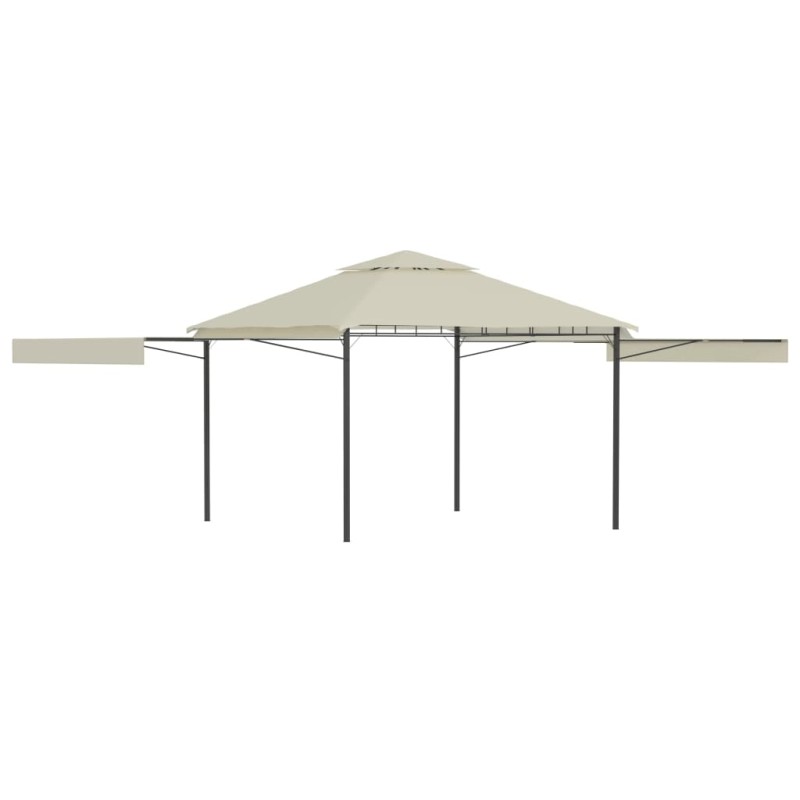 Gazebo com toldos duplos extensíveis 3x3x2,75 m 180 g/m² creme-Toldos e gazebos-Home Retail