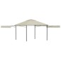 Gazebo com toldos duplos extensíveis 3x3x2,75 m 180 g/m² creme