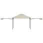 Gazebo com toldos duplos extensíveis 3x3x2,75 m 180 g/m² creme