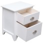 Mesa de cabeceira com 2 gavetas 2 pcs branco