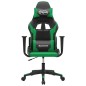 Cadeira gaming couro artificial preto e verde