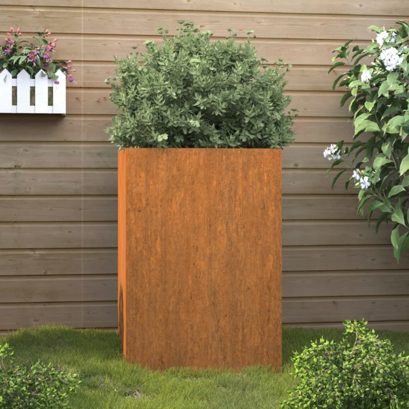 Vaso/floreira 42x38x75 cm aço corten-Vasos e floreiras-Home Retail