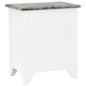 Mesa de cabeceira com 2 gaveta 2 pcs cinzento e branco