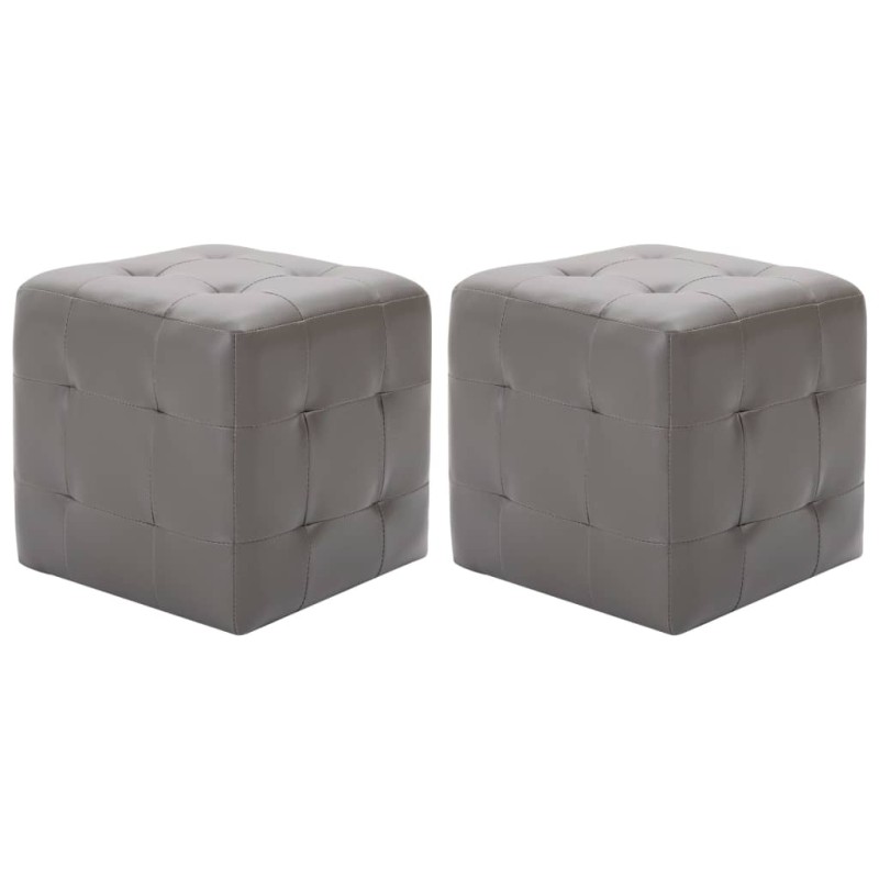 Mesas de cabeceira 2 pcs 30x30x30 cm couro artificial cinzento-Mesas-de-cabeceira-Home Retail