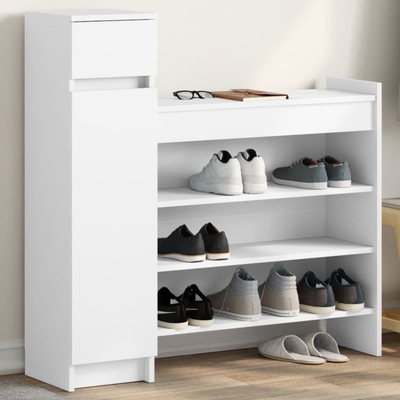 Sapateira 100,5x28x100 cm derivados de madeira branco-Sapateiras e organizadores-Home Retail