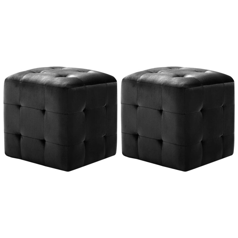 Mesas de cabeceira 2 pcs 30x30x30 cm veludo preto-Mesas-de-cabeceira-Home Retail