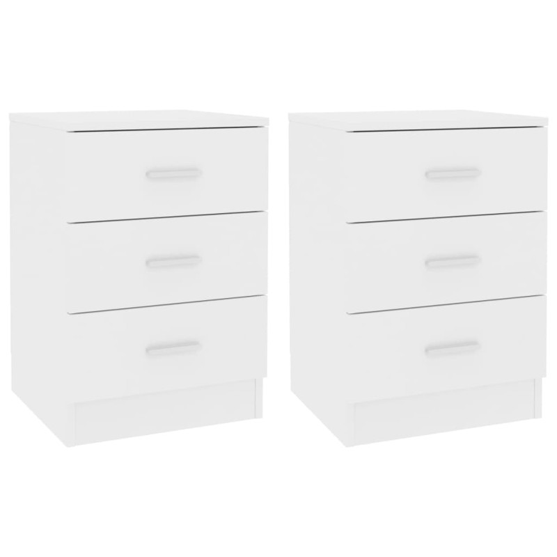 Mesas de cabeceira 2 pcs derivados de madeira branco-Mesas-de-cabeceira-Home Retail