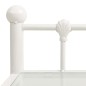 Mesa cabeceira 45x34,5x60,5cm metal branco e vidro transparente