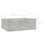 Mesa cabeceira suspensa 2 pcs 40x30x15cm contrap. cinza cimento