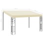 Gazebo de parede 4x3x2,5 m creme