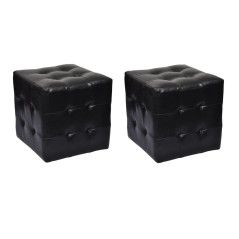 Bancos em cubo 2 pcs preto