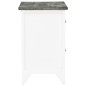 Mesa-de-cabeceira 38x28x45 cm madeira paulownia cinzento/branco