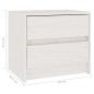 Mesa de cabeceira 40x30,5x35,5 cm pinho maciço branco