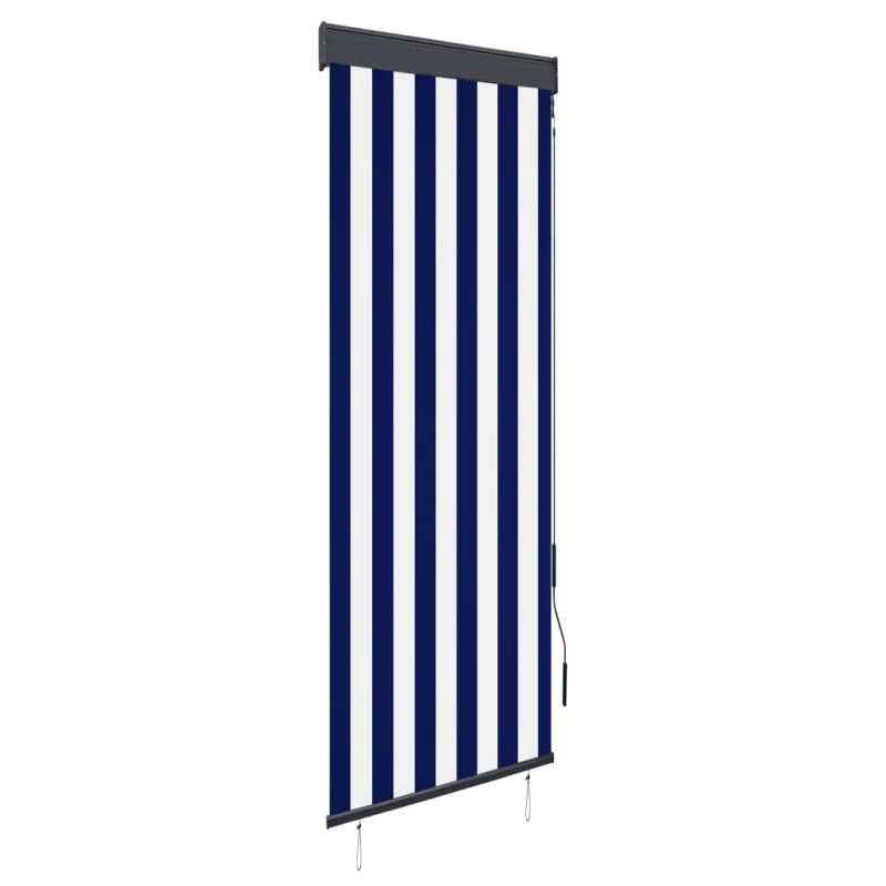 Estore de rolo para exterior 60x250 cm azul e branco-Persianas-Home Retail