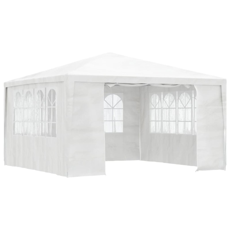 Tenda festas profissional + paredes laterais 4x4m 90g/m² branco-Toldos e gazebos-Home Retail