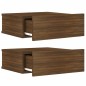 Mesas cabeceira susp. 2pcs 40x30x15 cm cor carvalho castanho