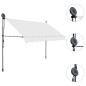 Toldo retrátil manual com LED 300 cm creme