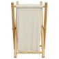 Cesto de roupa 41,5x36x63,5 cm bambu branco nata