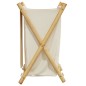 Cesto de roupa 41,5x36x63,5 cm bambu branco nata