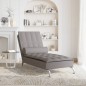 Chaise lounge de massagem com rolo tecido cinza-acastanhado