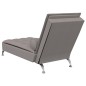 Chaise lounge de massagem com rolo tecido cinza-acastanhado