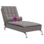 Chaise lounge de massagem com rolo tecido cinza-acastanhado