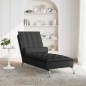 Chaise lounge de massagem com rolo tecido preto