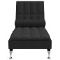 Chaise lounge de massagem com rolo tecido preto