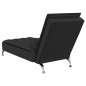 Chaise lounge de massagem com rolo tecido preto