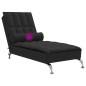 Chaise lounge de massagem com rolo tecido preto