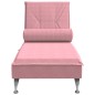 Chaise lounge de massagem com rolo veludo rosa