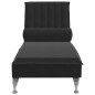 Chaise lounge de massagem com rolo veludo preto