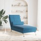 Chaise lounge de massagem com rolo veludo azul