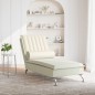 Chaise lounge de massagem com rolo veludo creme