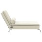 Chaise lounge de massagem com rolo veludo creme