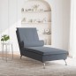 Chaise lounge de massagem com rolo veludo cinzento-escuro