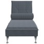 Chaise lounge de massagem com rolo veludo cinzento-escuro