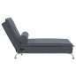 Chaise lounge de massagem com rolo veludo cinzento-escuro