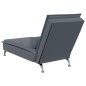 Chaise lounge de massagem com rolo veludo cinzento-escuro