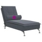 Chaise lounge de massagem com rolo veludo cinzento-escuro